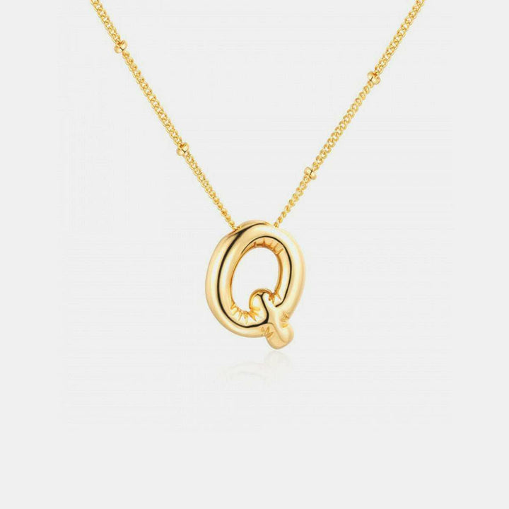 Gold - Plated Bubble Initial Necklace K - Q - The Rogue Daisy