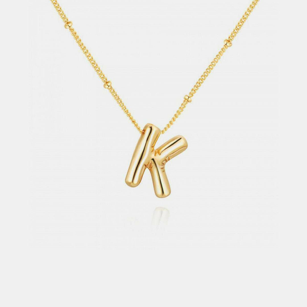 Gold - Plated Bubble Initial Necklace K - Q - The Rogue Daisy