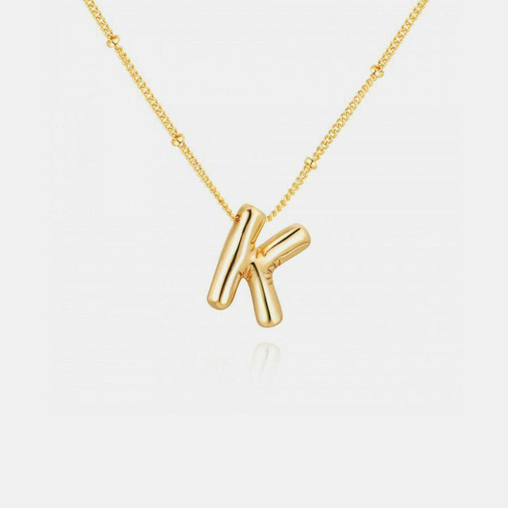 Gold - Plated Bubble Initial Necklace K - Q - The Rogue Daisy