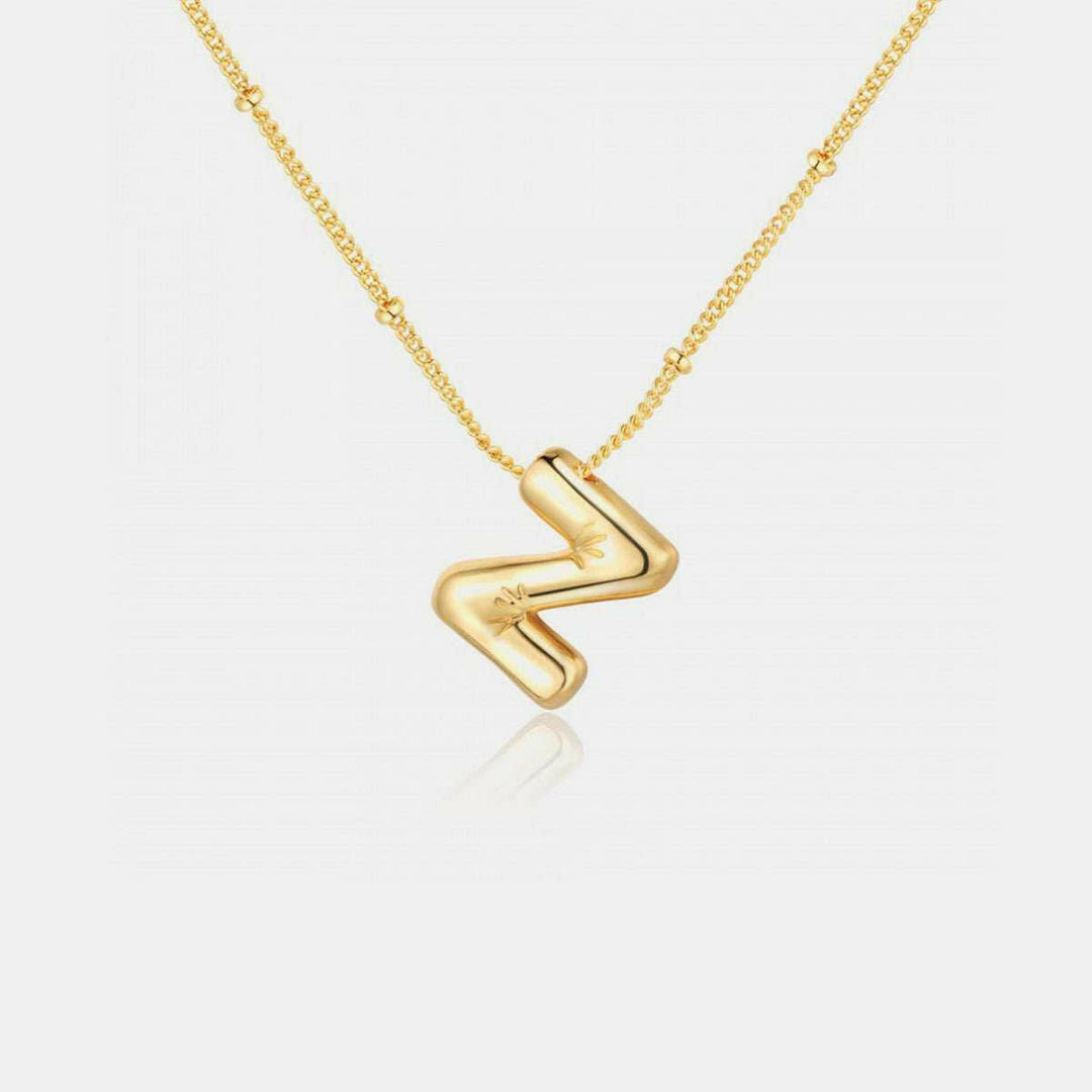 Gold - Plated Bubble Initial Necklace T - Z - The Rogue Daisy