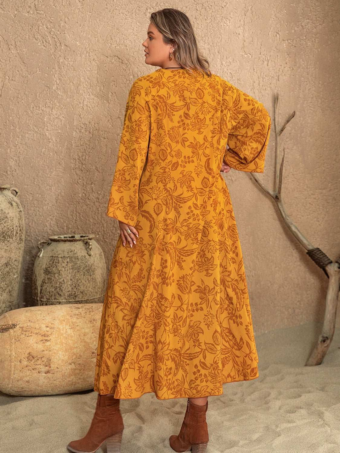 Golden Flora Maxi Dress - Plus Size - The Rogue Daisy