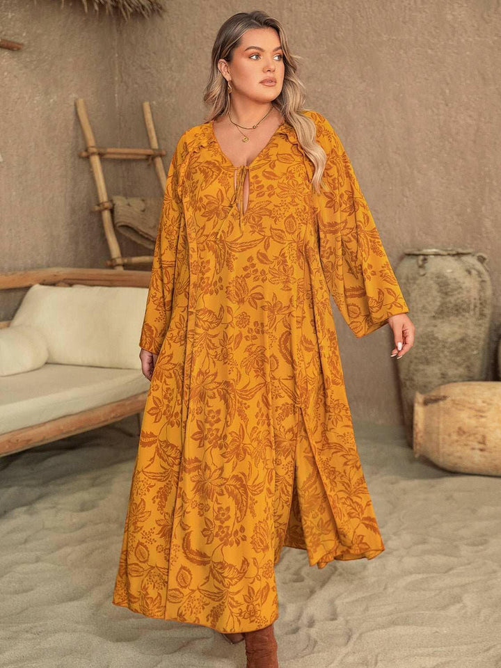 Golden Flora Maxi Dress - Plus Size - The Rogue Daisy