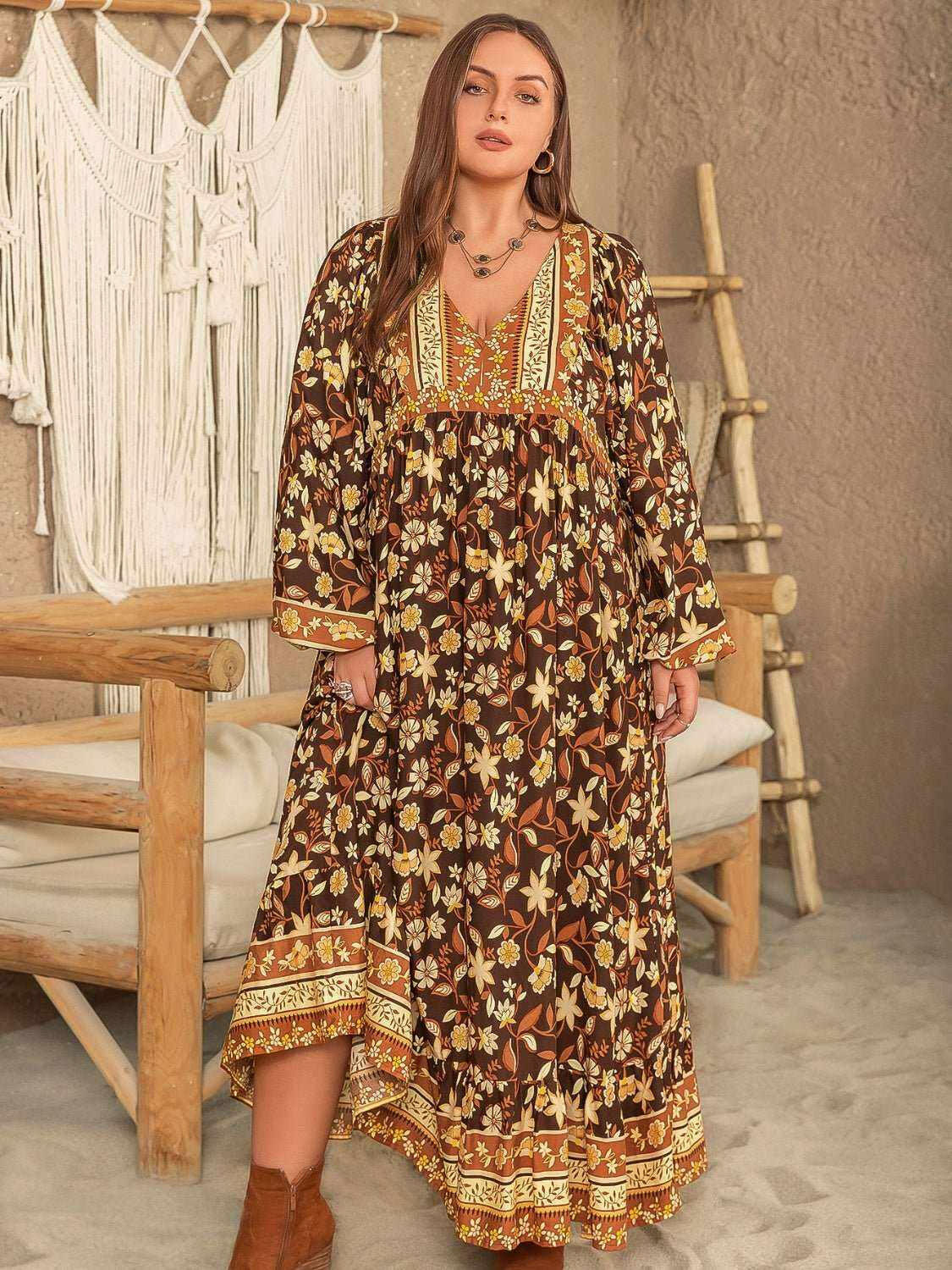 Golden Meadow Maxi Dress - Plus Size - The Rogue Daisy