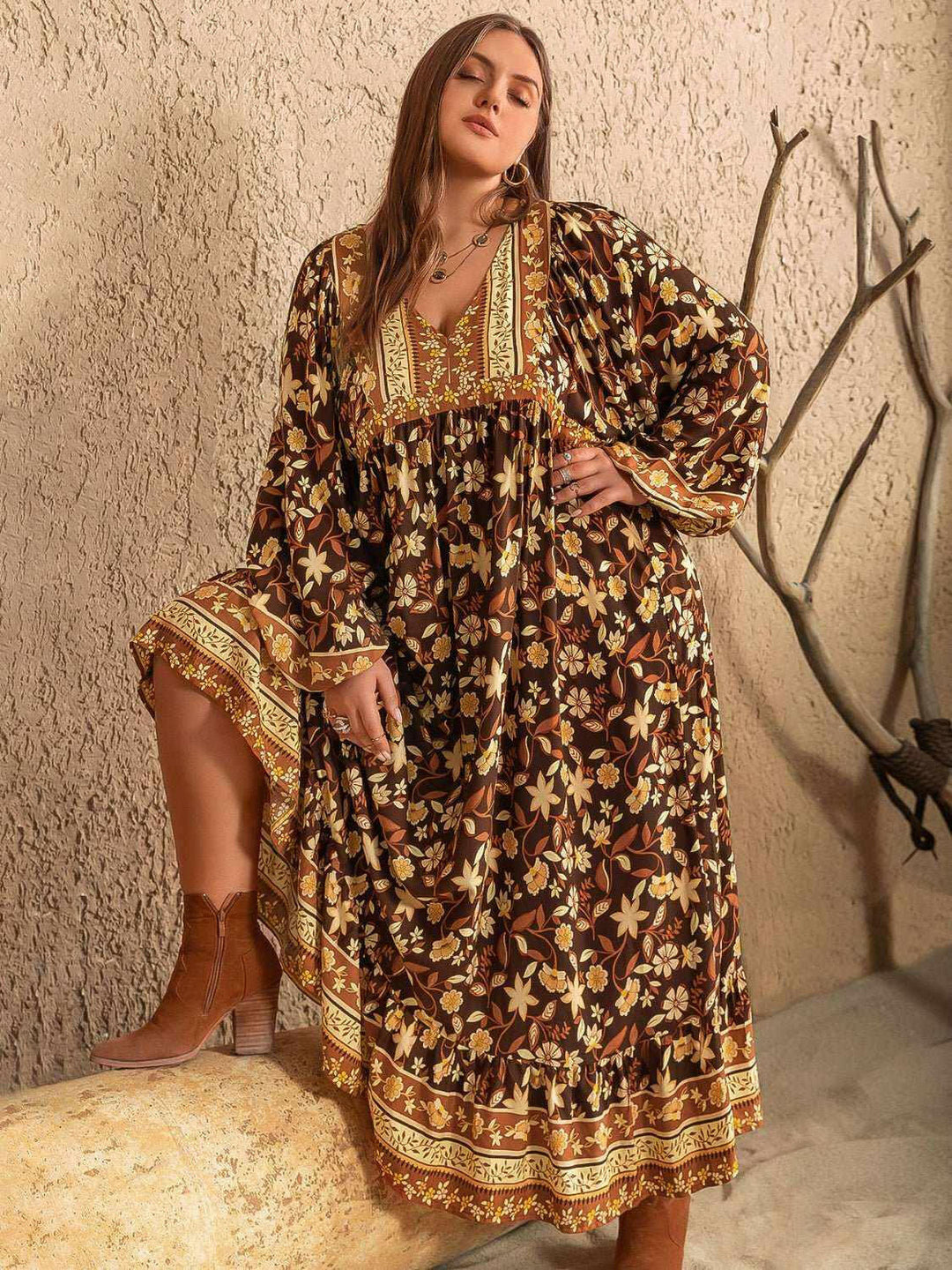 Golden Meadow Maxi Dress - Plus Size - The Rogue Daisy