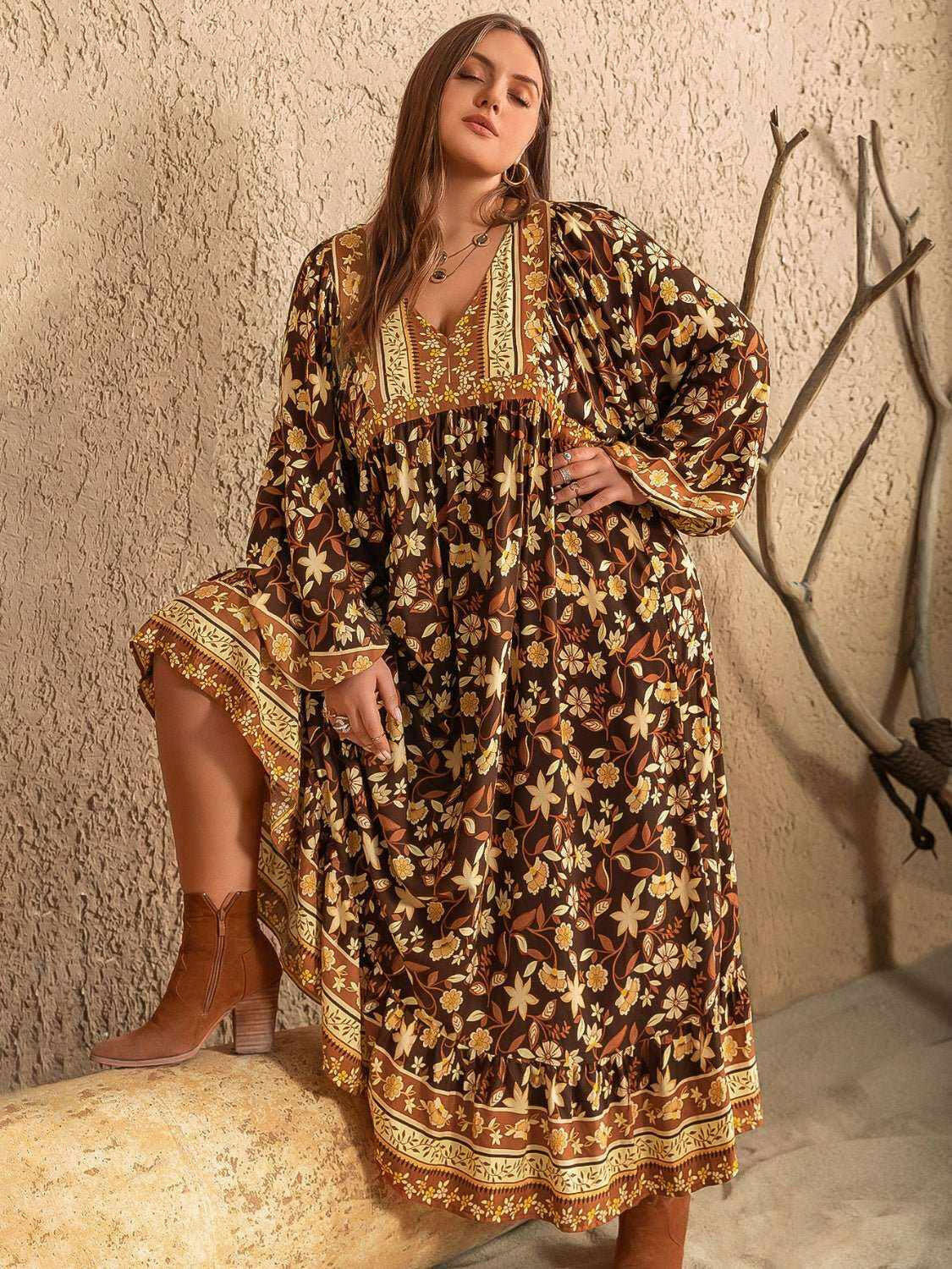 Golden Meadow Maxi Dress - Plus Size - The Rogue Daisy