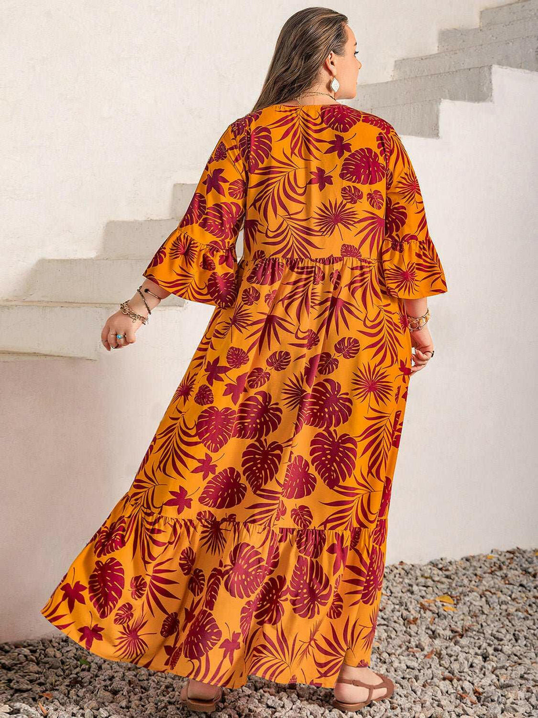 Golden Tropics Maxi Dress - Plus Size - The Rogue Daisy