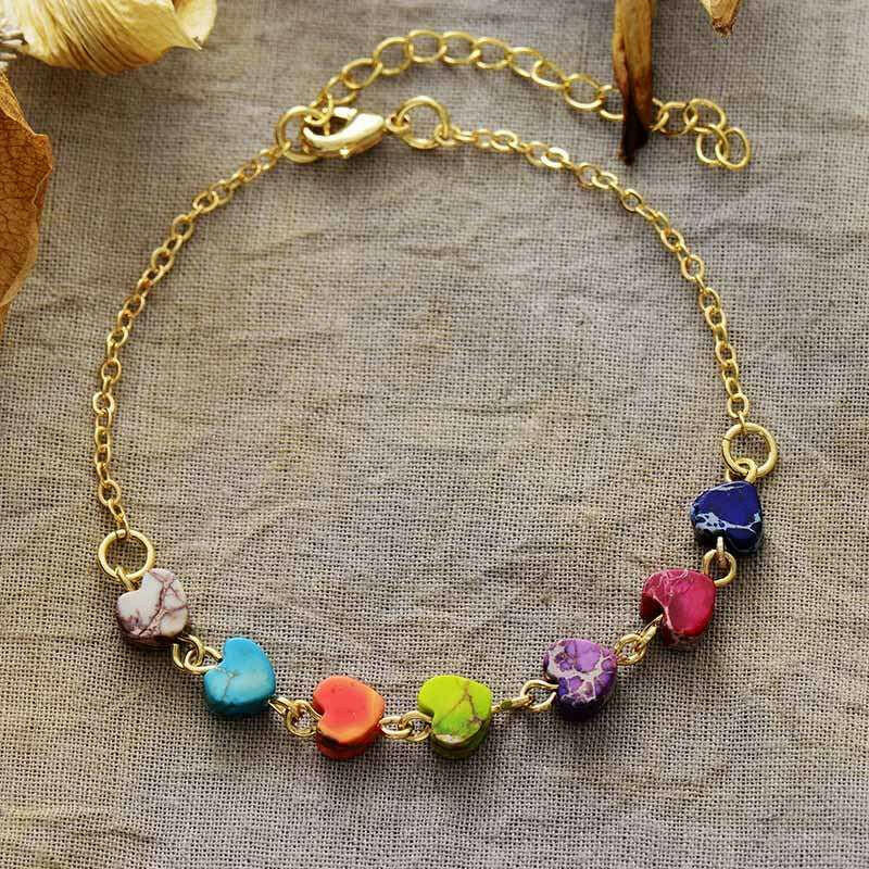 Heart Drop Natural Stone Bracelet - The Rogue Daisy