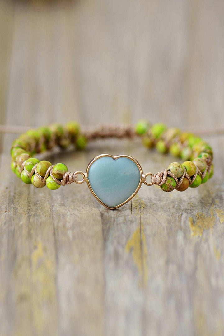 Heart Shape Natural Stone Bracelet - The Rogue Daisy