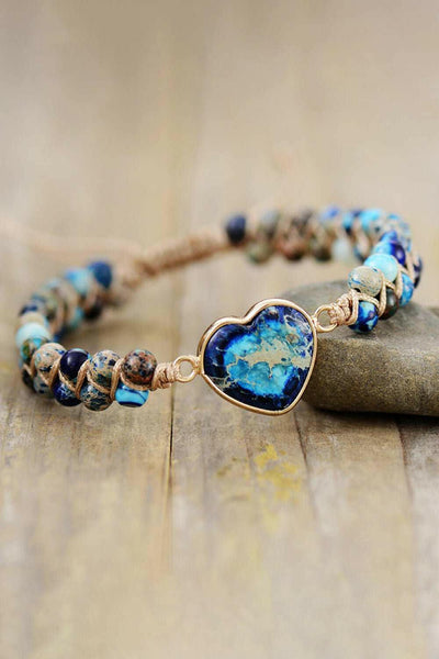 Heart Shape Natural Stone Bracelet - The Rogue Daisy