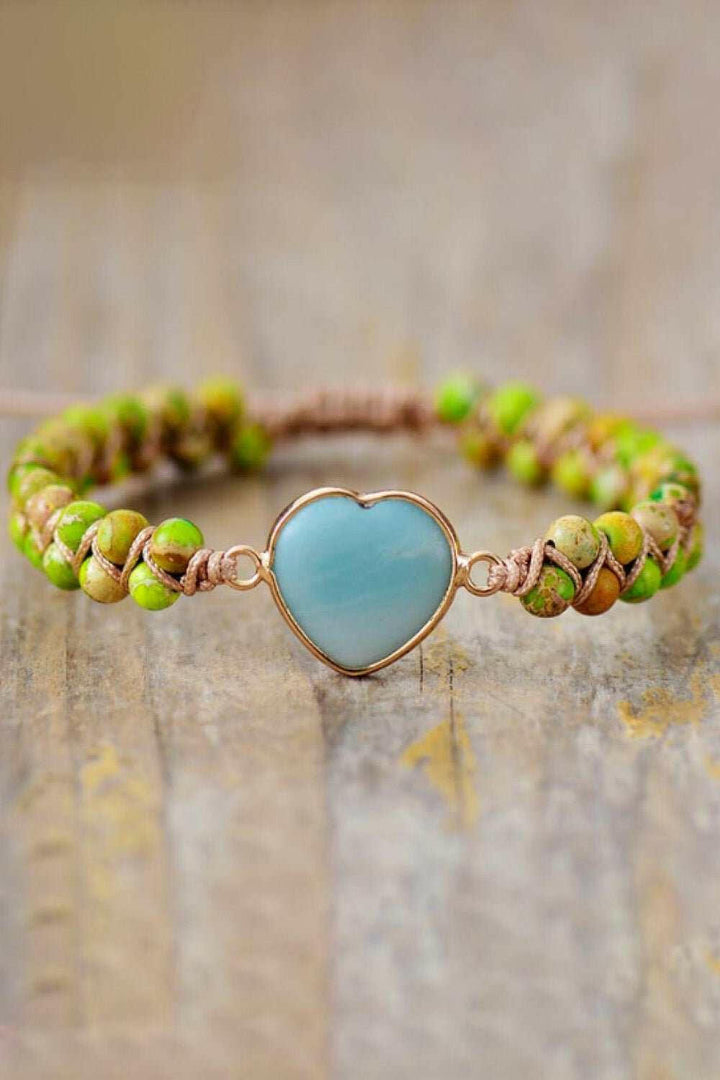 Heart Shape Natural Stone Bracelet - The Rogue Daisy