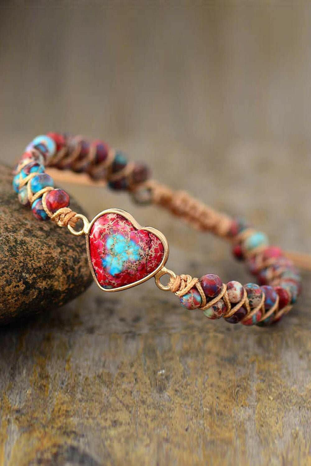 Heart Shape Natural Stone Bracelet - The Rogue Daisy