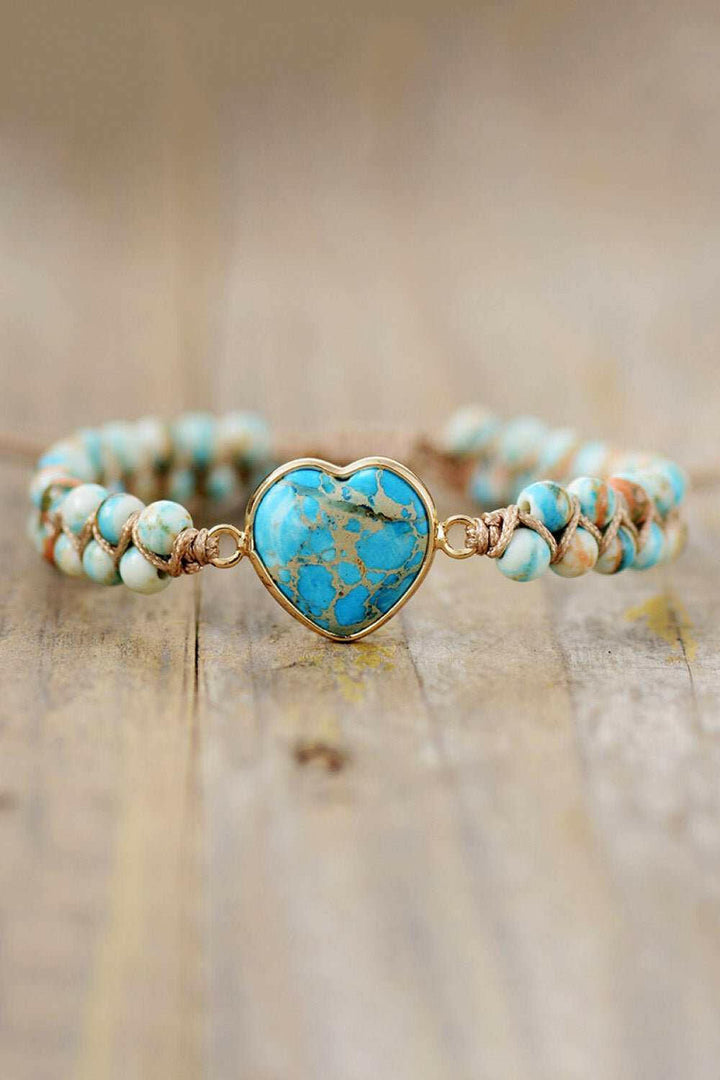 Heart Shape Natural Stone Bracelet - The Rogue Daisy