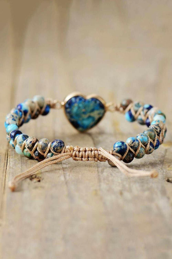 Heart Shape Natural Stone Bracelet - The Rogue Daisy