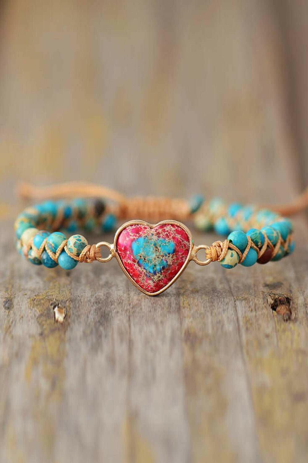 Heart Shape Natural Stone Bracelet - The Rogue Daisy