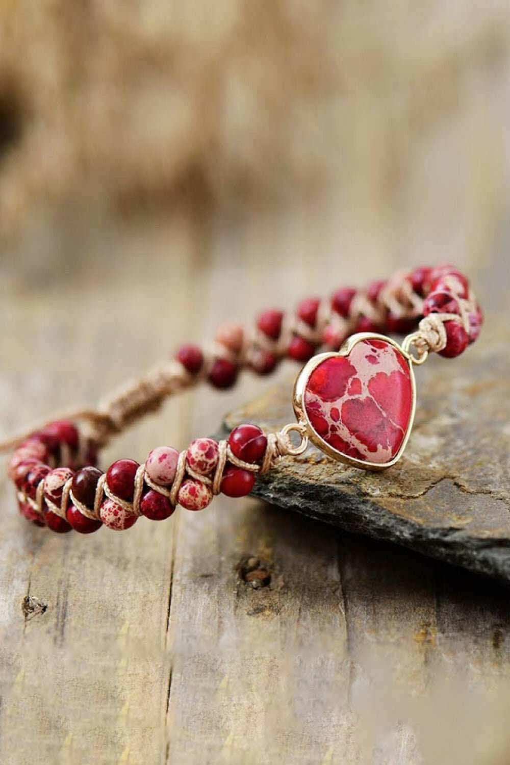 Heart Shape Natural Stone Bracelet - The Rogue Daisy