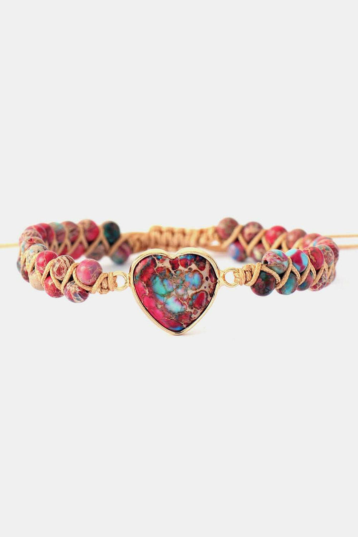 Heart Shape Natural Stone Bracelet - The Rogue Daisy