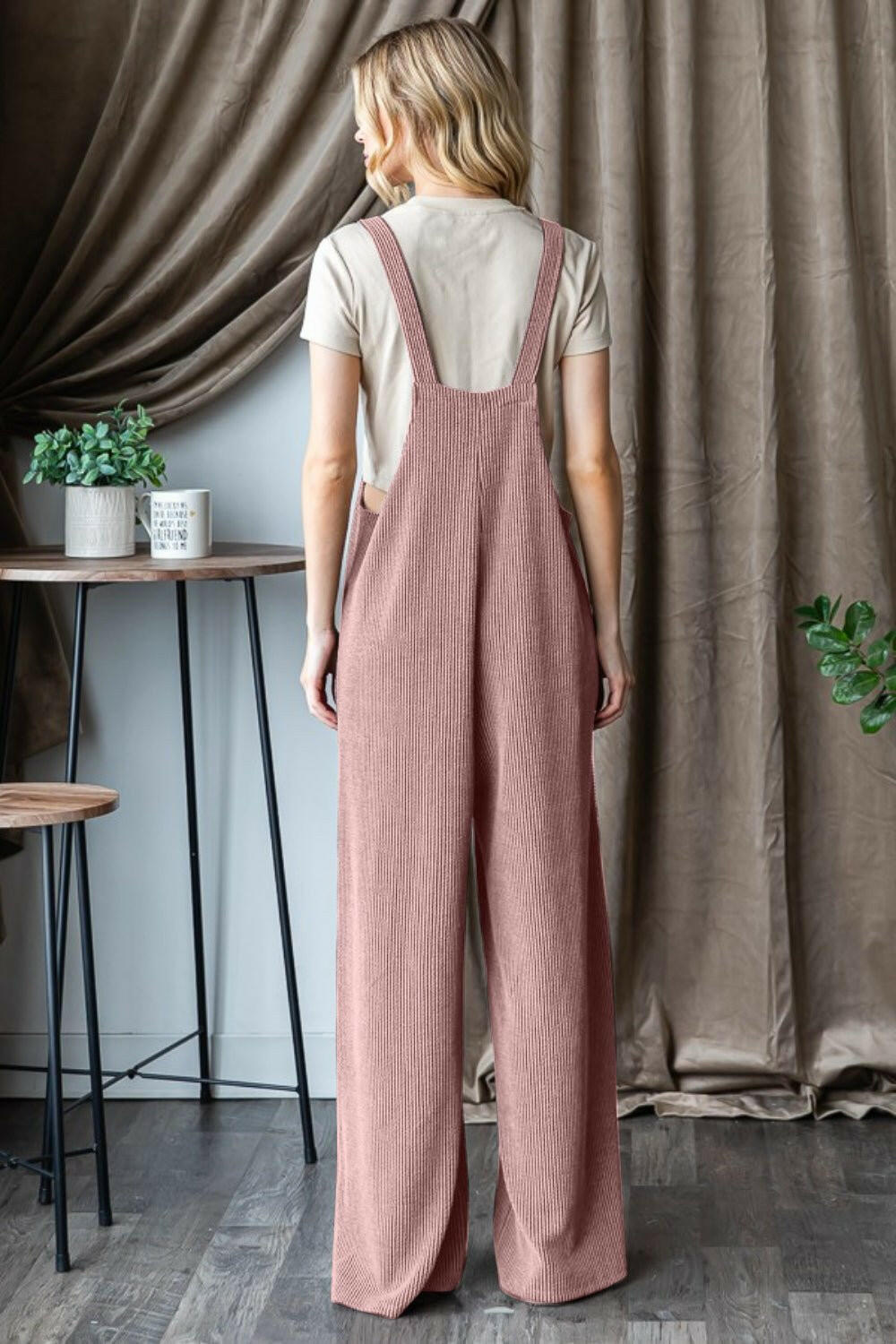 Heimish Ribbed Front Pocket Overalls - Full Size - The Rogue Daisy