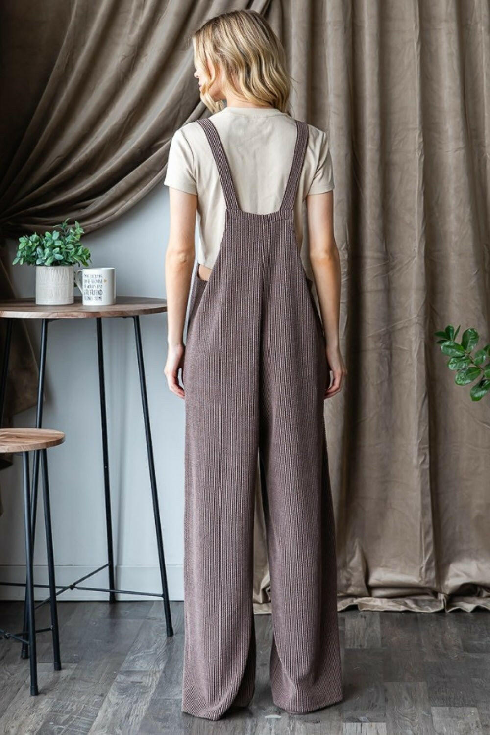 Heimish Ribbed Front Pocket Overalls - Full Size - The Rogue Daisy