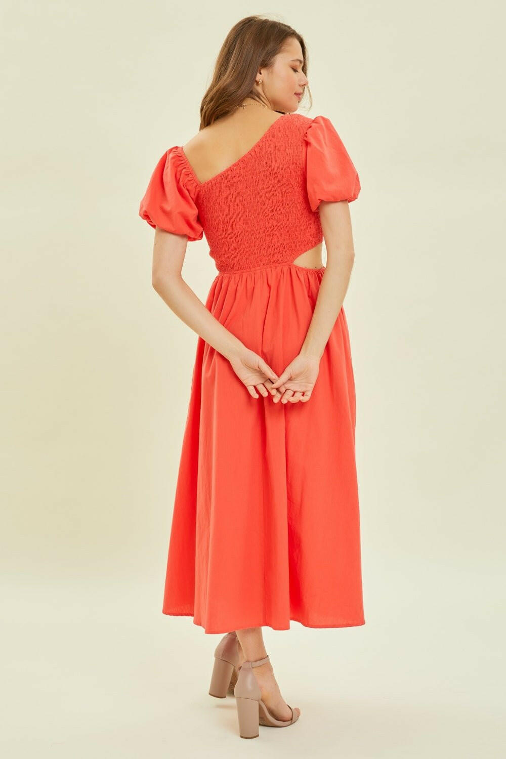 HEYSON Smocked Cutout Midi Dress - The Rogue Daisy