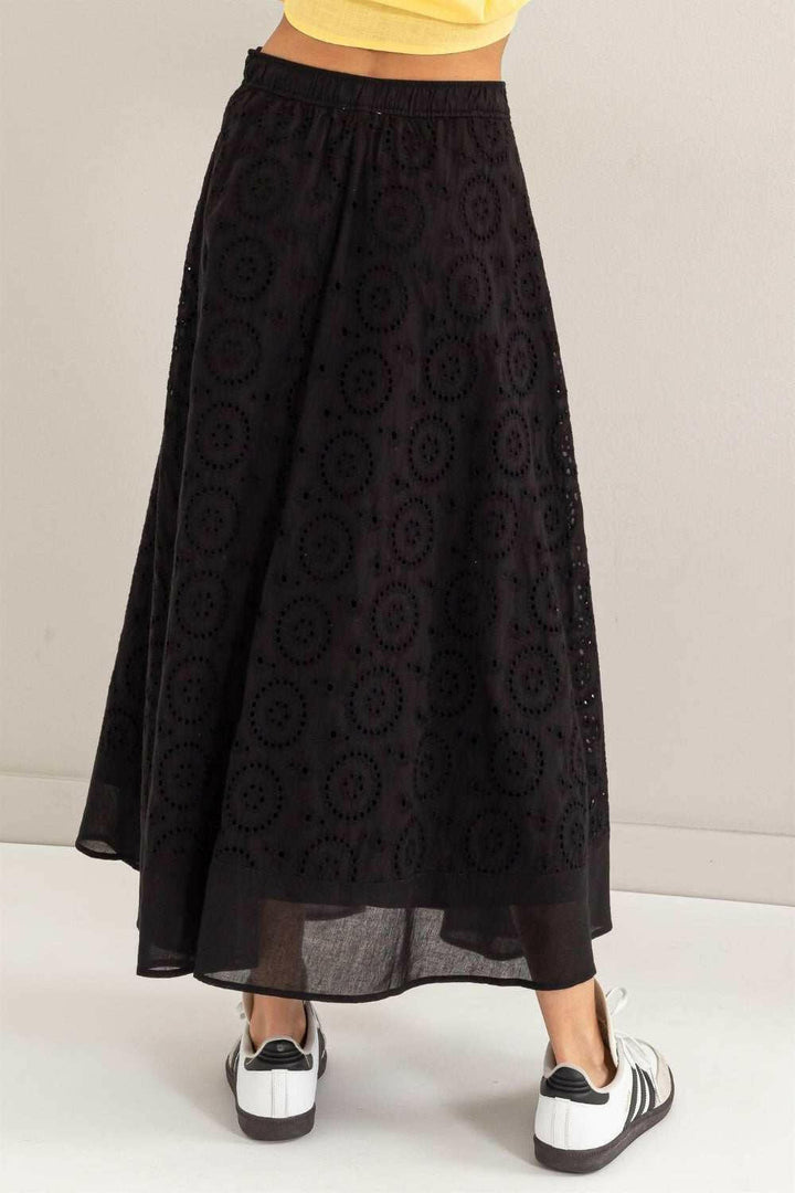 HYFVE Eyelet High - Waist Midi Skirt - The Rogue Daisy