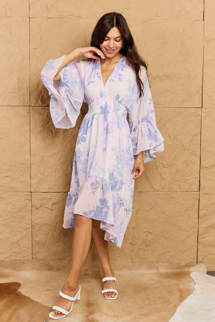 HYFVE Floral Bell Sleeve Midi Dress - The Rogue Daisy