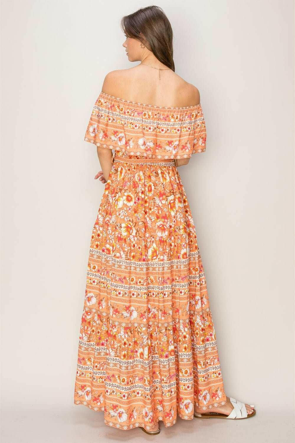 HYFVE Floral Off - Shoulder Tie Front Maxi Dress - The Rogue Daisy