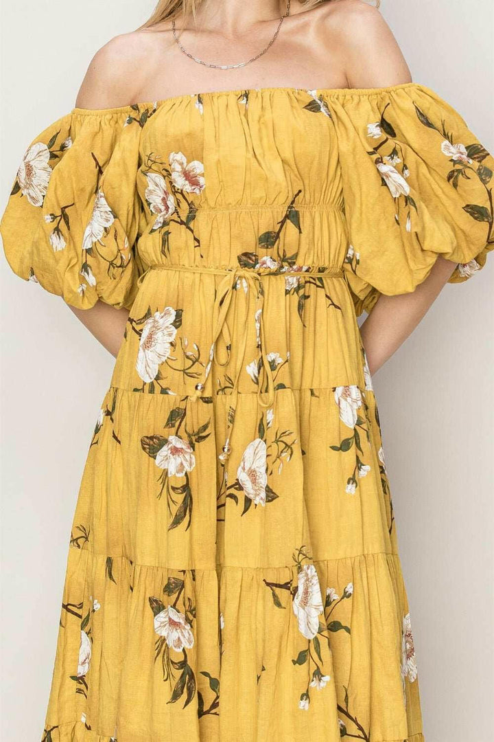 HYFVE Floral Puff Sleeve Tiered Dress - The Rogue Daisy