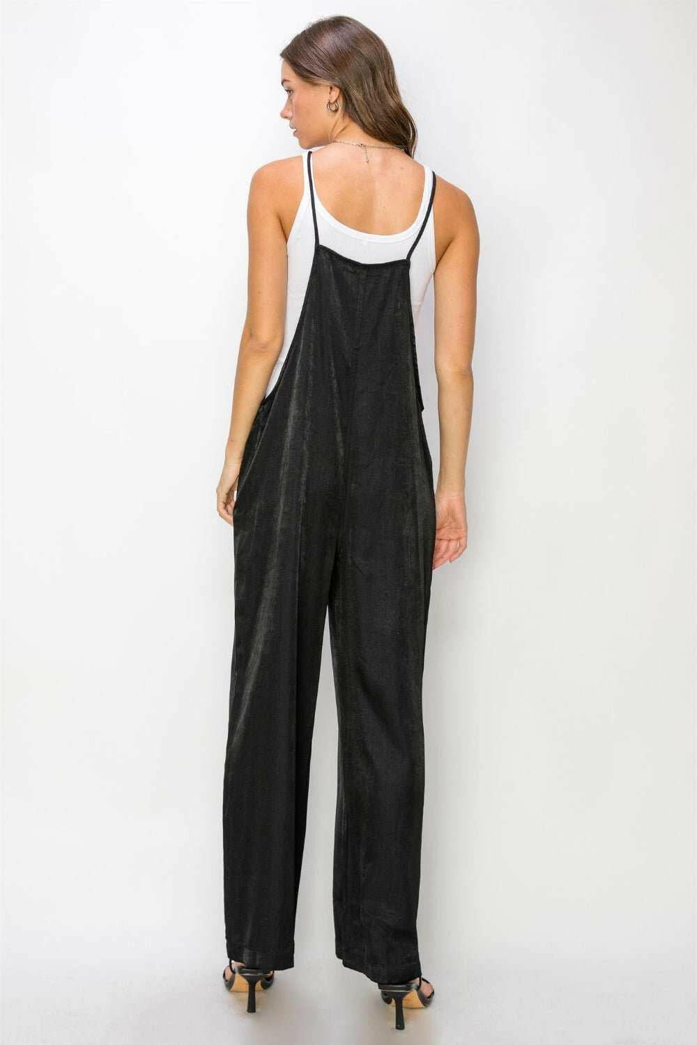 HYFVE Half Button Sleeveless Straight Overalls - The Rogue Daisy