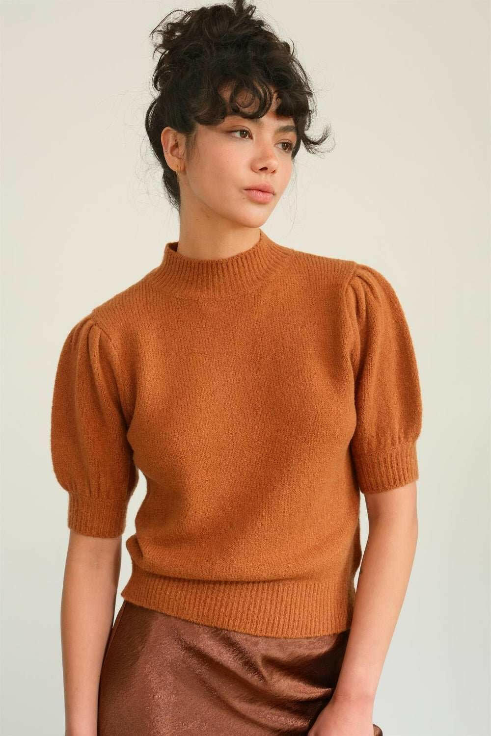 HYFVE Mock Neck Puff Sleeve Sweater - The Rogue Daisy