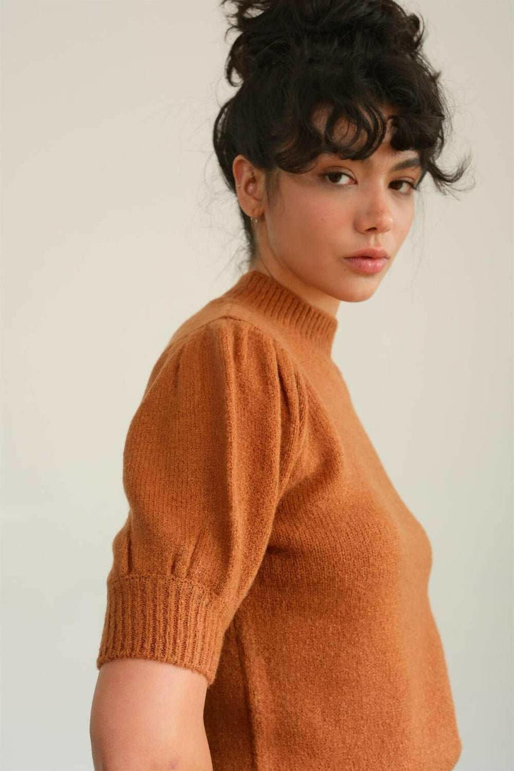 HYFVE Mock Neck Puff Sleeve Sweater - The Rogue Daisy