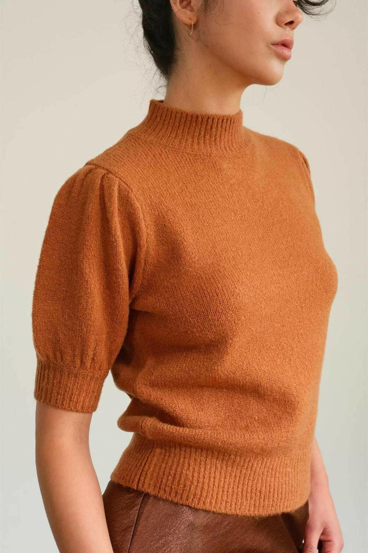 HYFVE Mock Neck Puff Sleeve Sweater - The Rogue Daisy