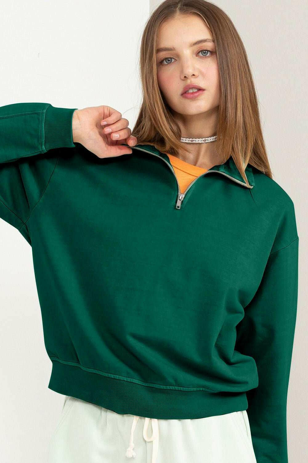 HYFVE Quarter - Zip Drop Shoulder Sweatshirt - The Rogue Daisy