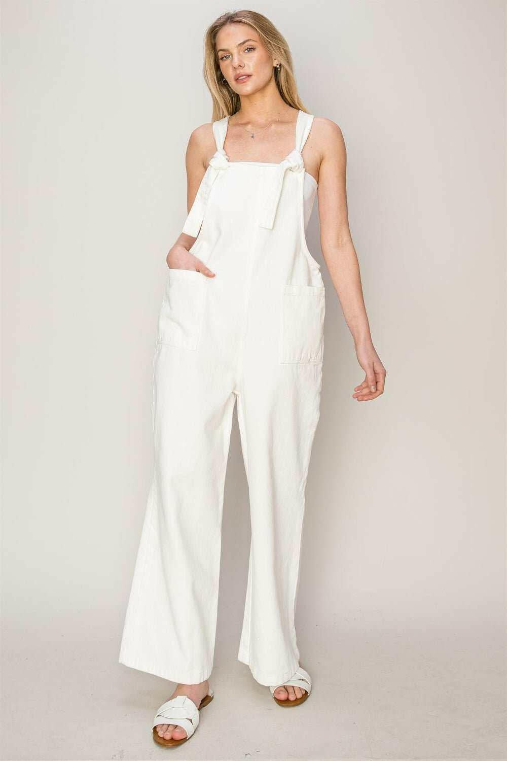 HYFVE Washed Twill Knotted Strap Overalls - The Rogue Daisy