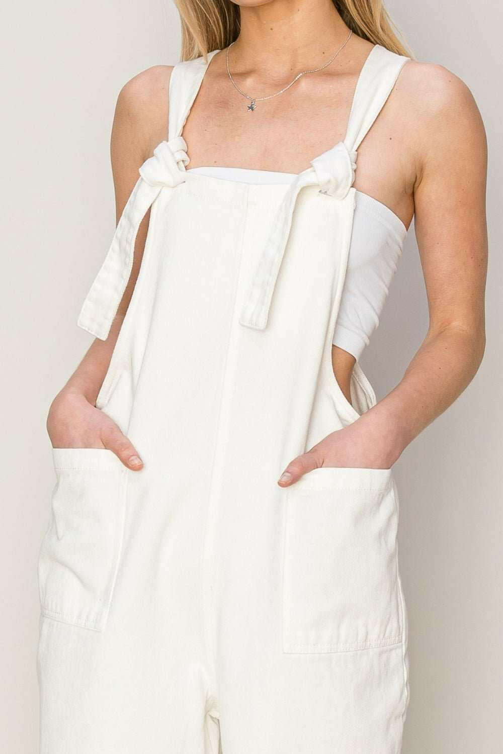 HYFVE Washed Twill Knotted Strap Overalls - The Rogue Daisy