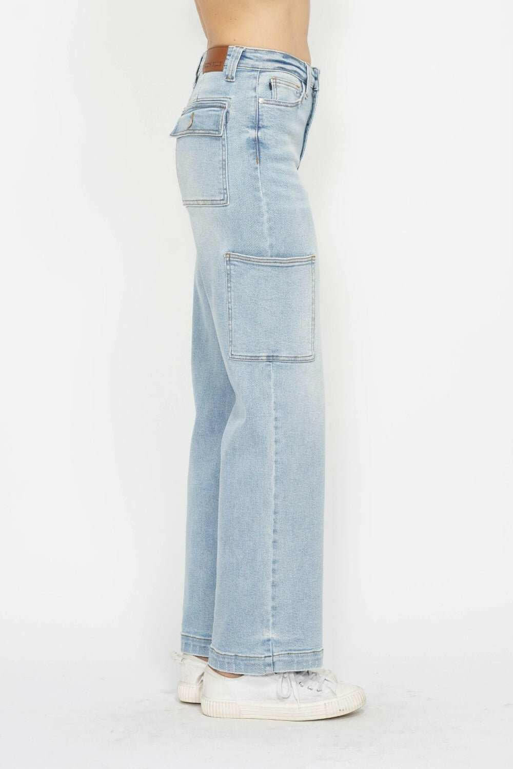 Judy Blue High Waist Straight Cargo Jeans - Full Size - The Rogue Daisy