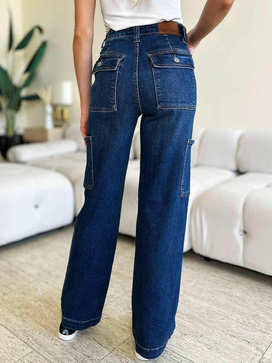 Judy Blue High Waist Straight Cargo Jeans - Full Size - The Rogue Daisy