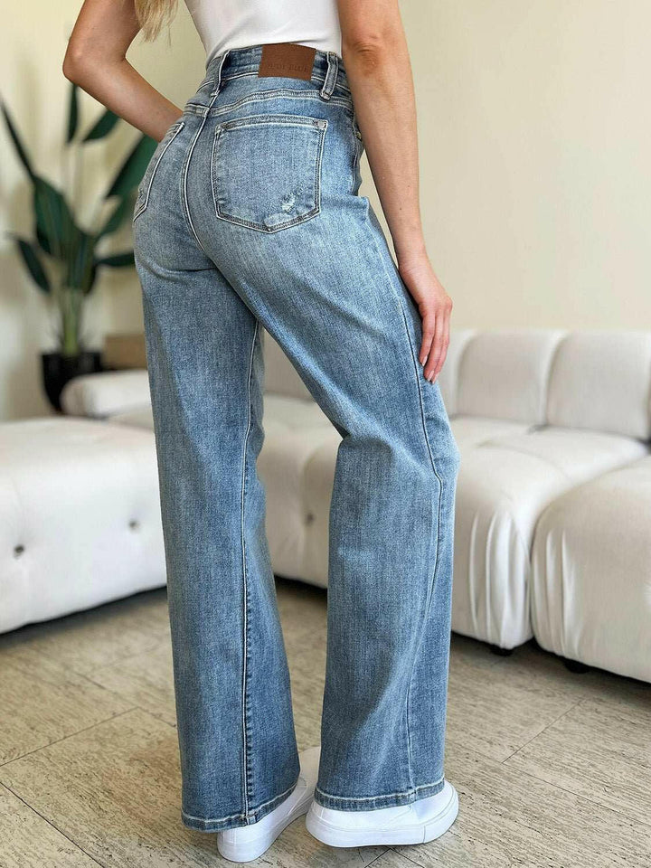 Judy Blue High Waist Straight Jeans - Full Size - The Rogue Daisy