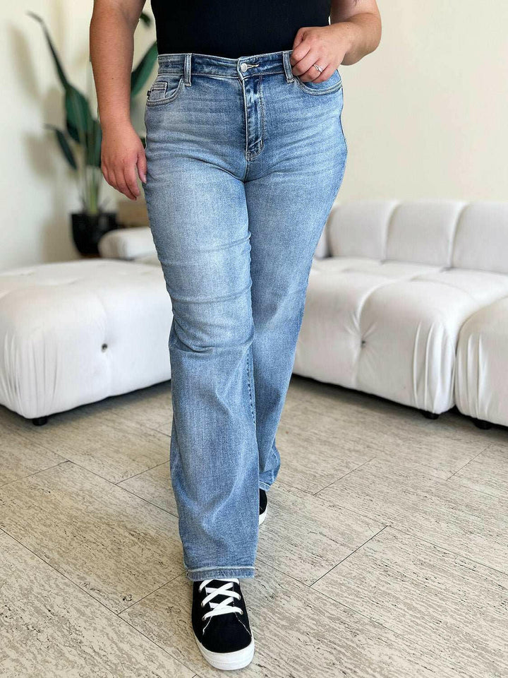 Judy Blue High Waist Straight Jeans - Full Size - The Rogue Daisy