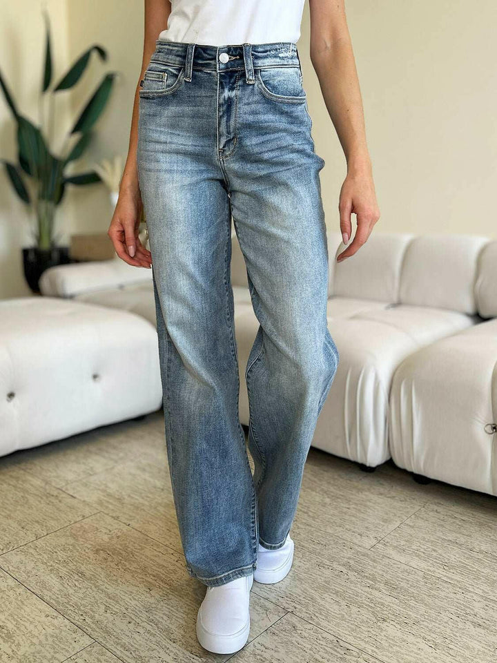 Judy Blue High Waist Straight Jeans - Full Size - The Rogue Daisy