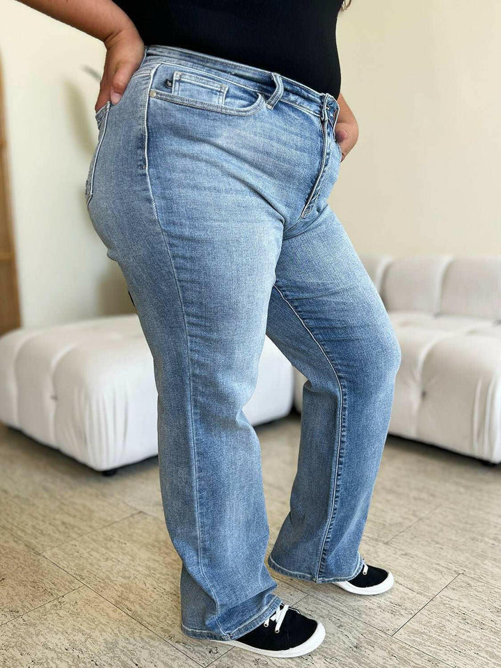 Judy Blue High Waist Straight Jeans - Full Size - The Rogue Daisy