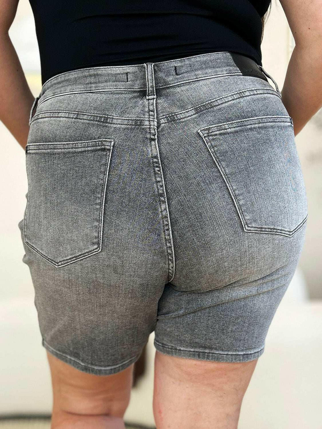 Judy Blue High Waist Washed Denim Shorts - Full Size - The Rogue Daisy