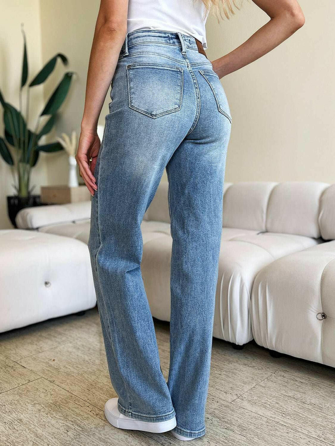 Judy Blue High Waist Wide Leg Jeans - Full Size - The Rogue Daisy