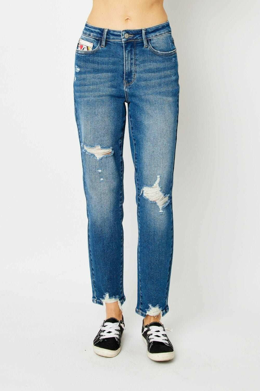 Judy Blue Queen Of Hearts Jeans - Full Size - The Rogue Daisy