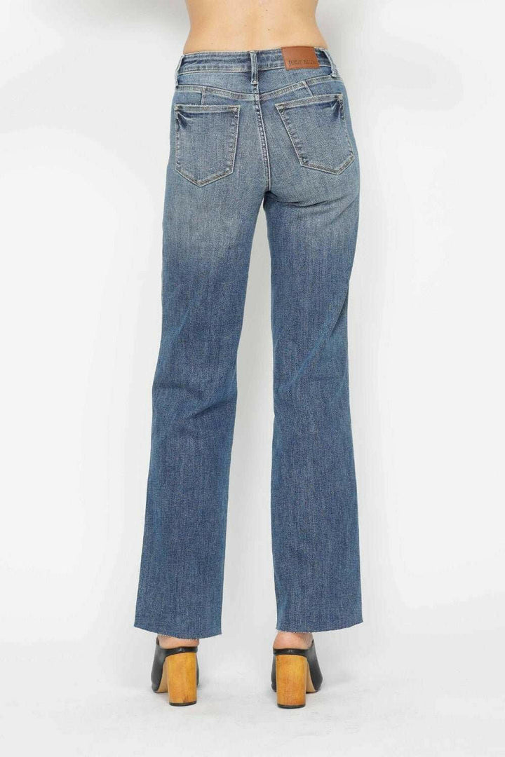 Judy Blue Tummy Control Straight Jeans - Full Size - The Rogue Daisy