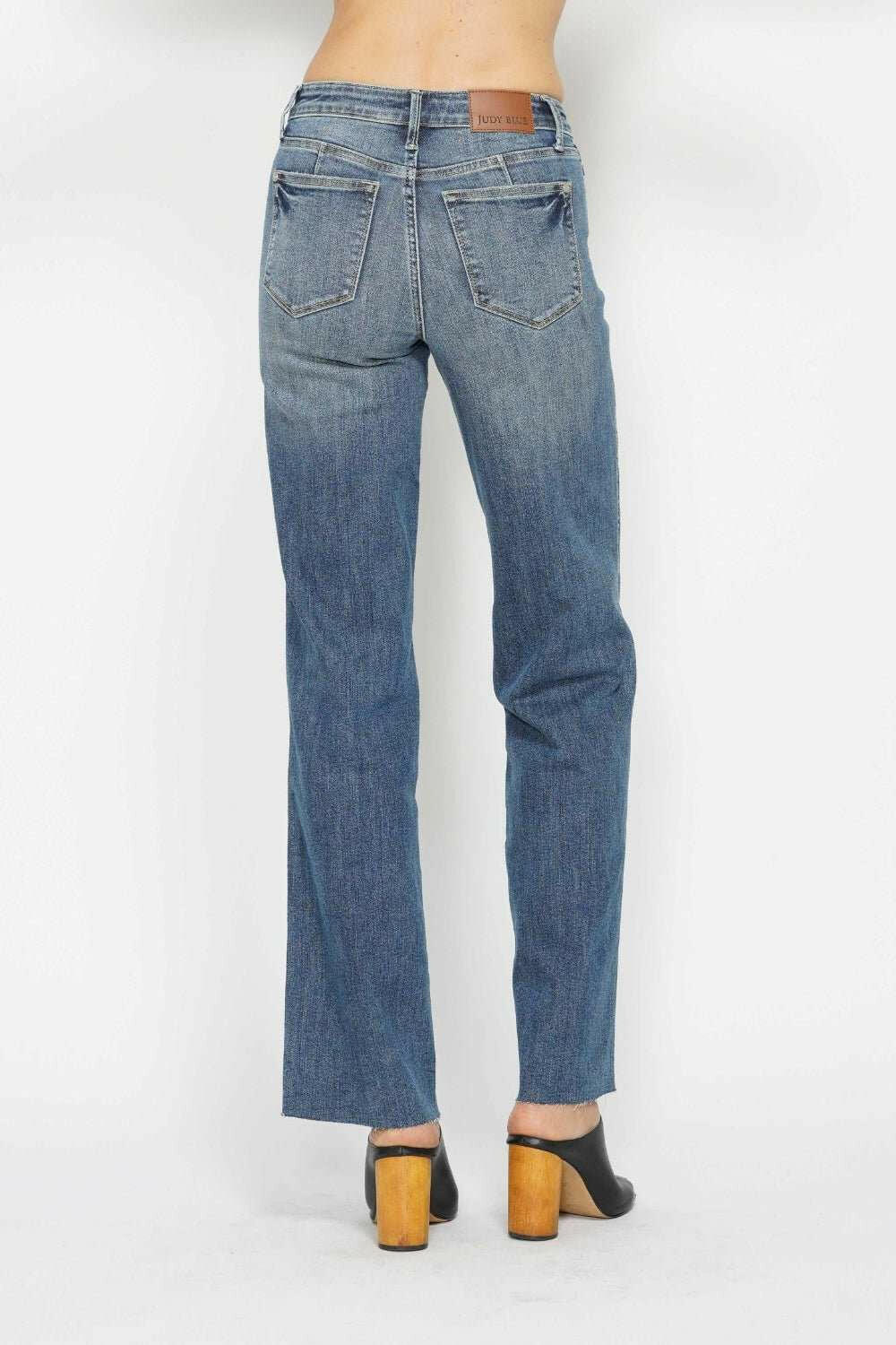 Judy Blue Tummy Control Straight Jeans - Full Size - The Rogue Daisy