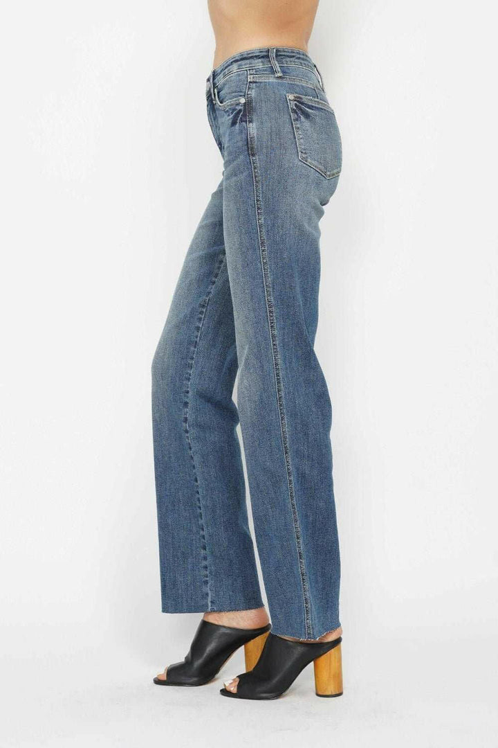 Judy Blue Tummy Control Straight Jeans - Full Size - The Rogue Daisy