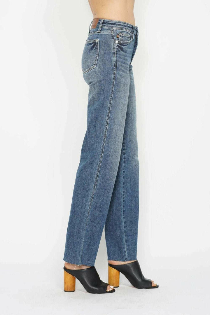 Judy Blue Tummy Control Straight Jeans - Full Size - The Rogue Daisy