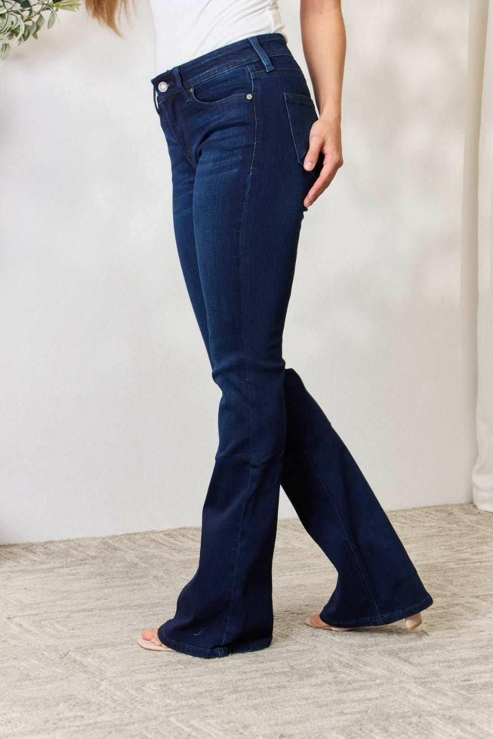 Kancan Full Size Mid Rise Flare Jeans - The Rogue Daisy