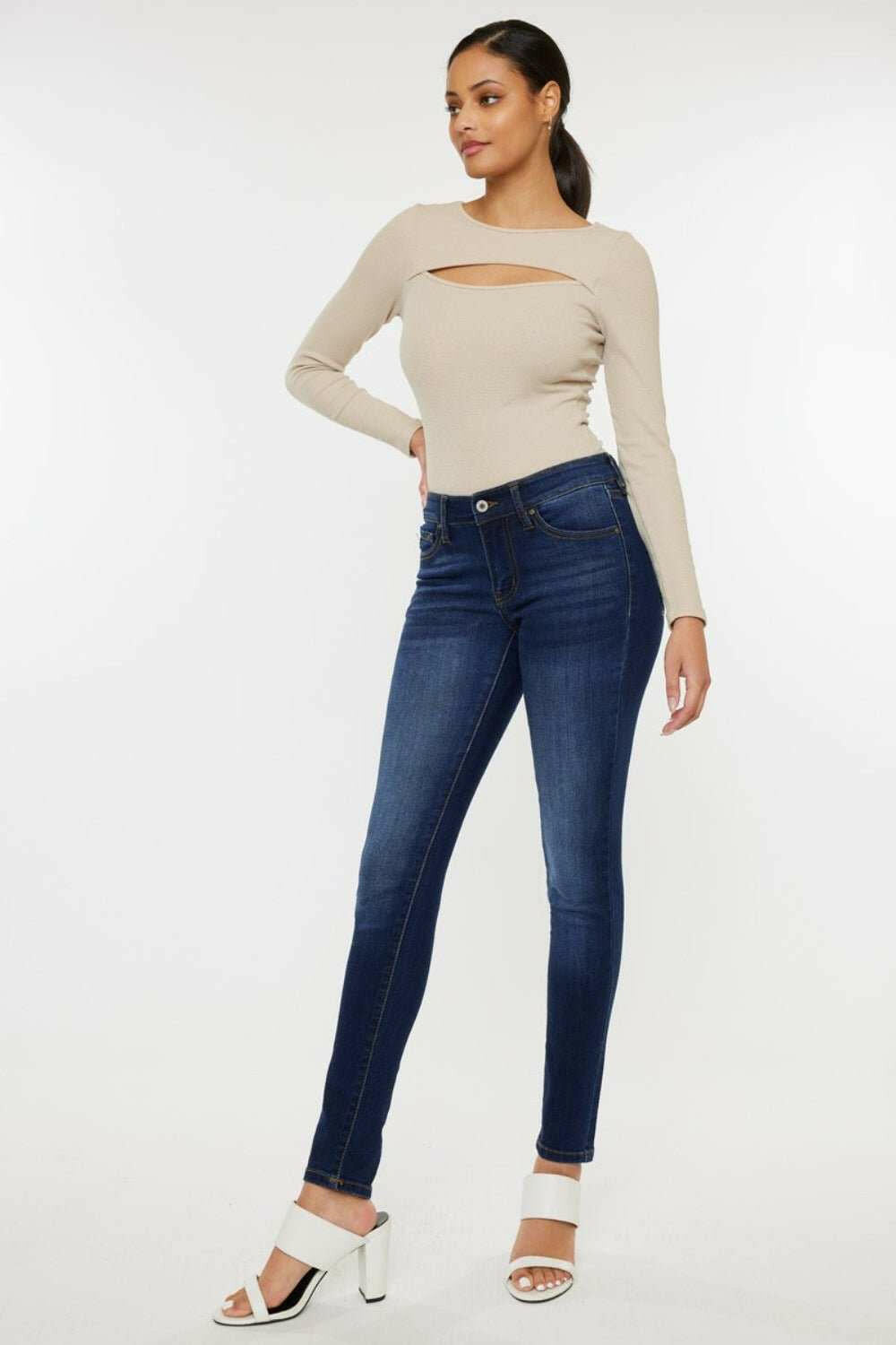 Kancan Mid Rise Gradient Skinny Jeans - The Rogue Daisy