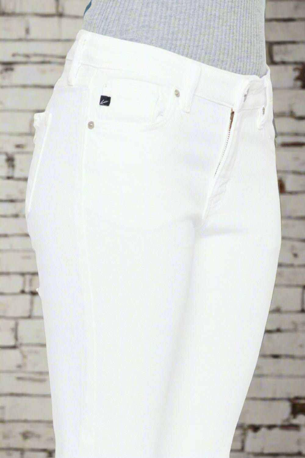 Kancan White Mid - Rise Ankle Skinny Jeans - Full Size - The Rogue Daisy